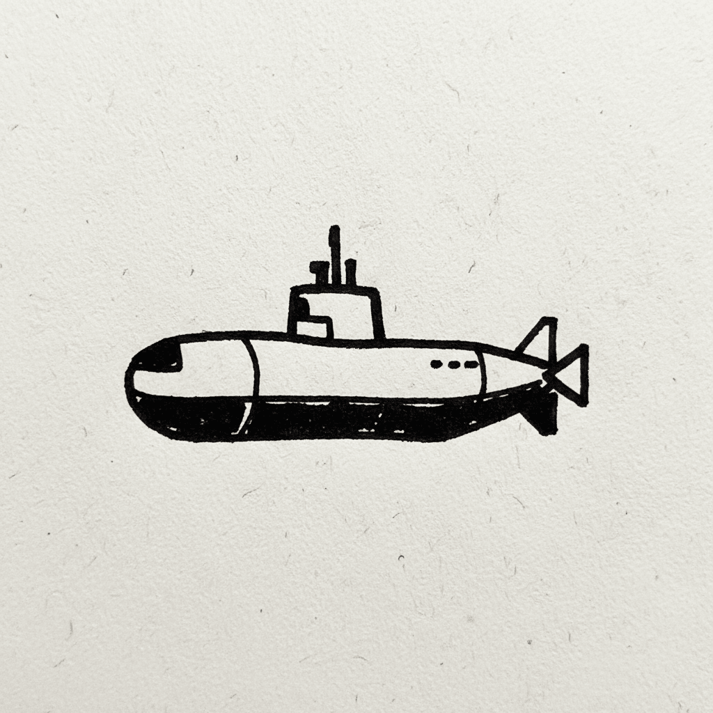 Submarine - easy marker drawing idea for vehicles