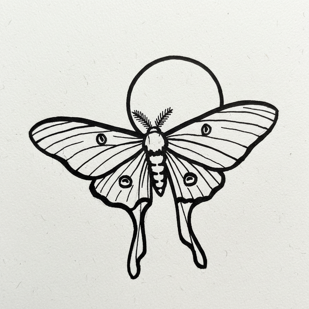 Luna Moth and Moon - Drawing Idea | What to draw