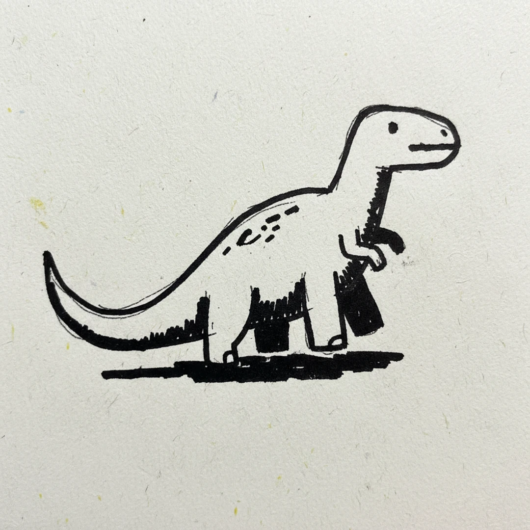 Dinosaur - easy marker drawing idea