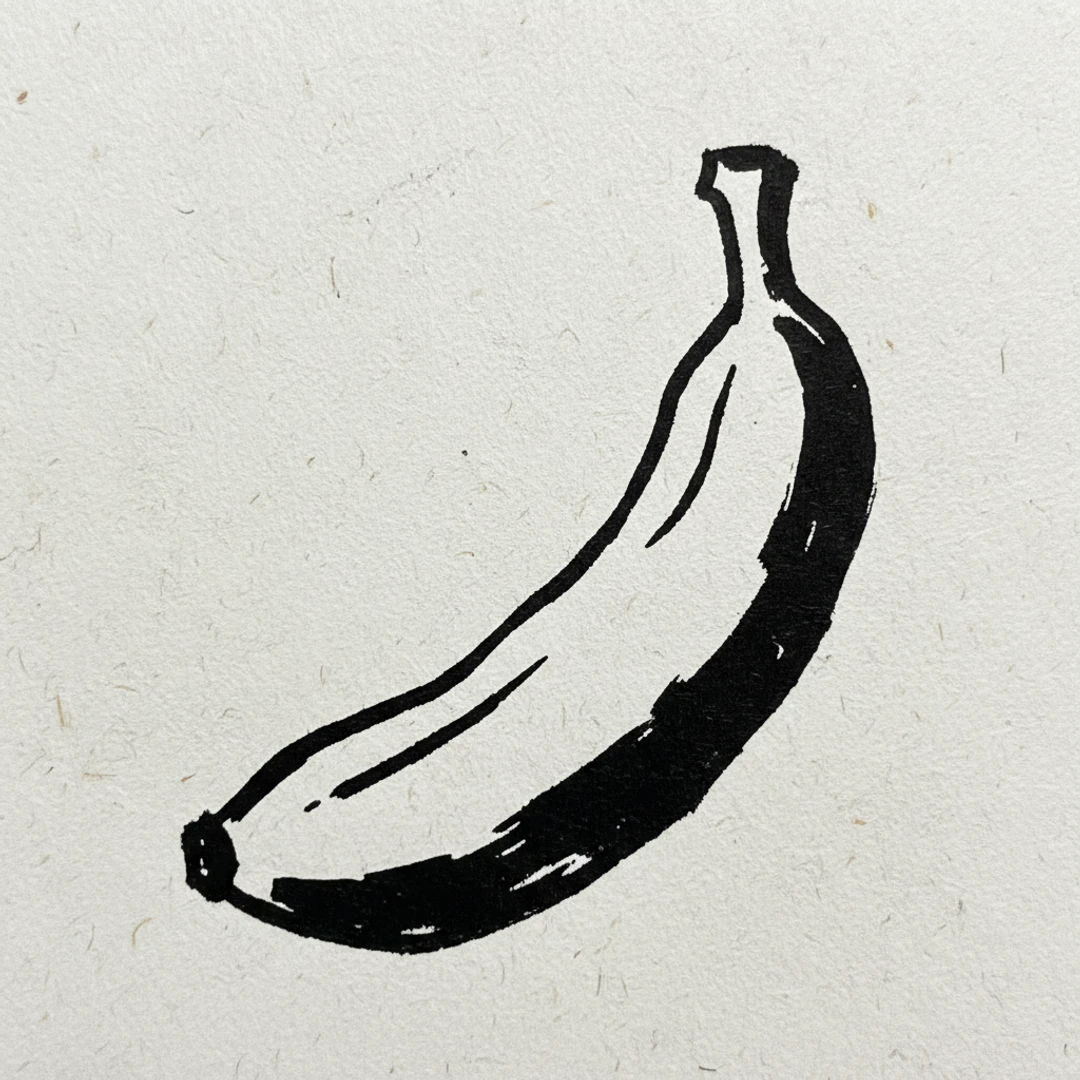 Banana with Marker Pen - easy marker drawing idea