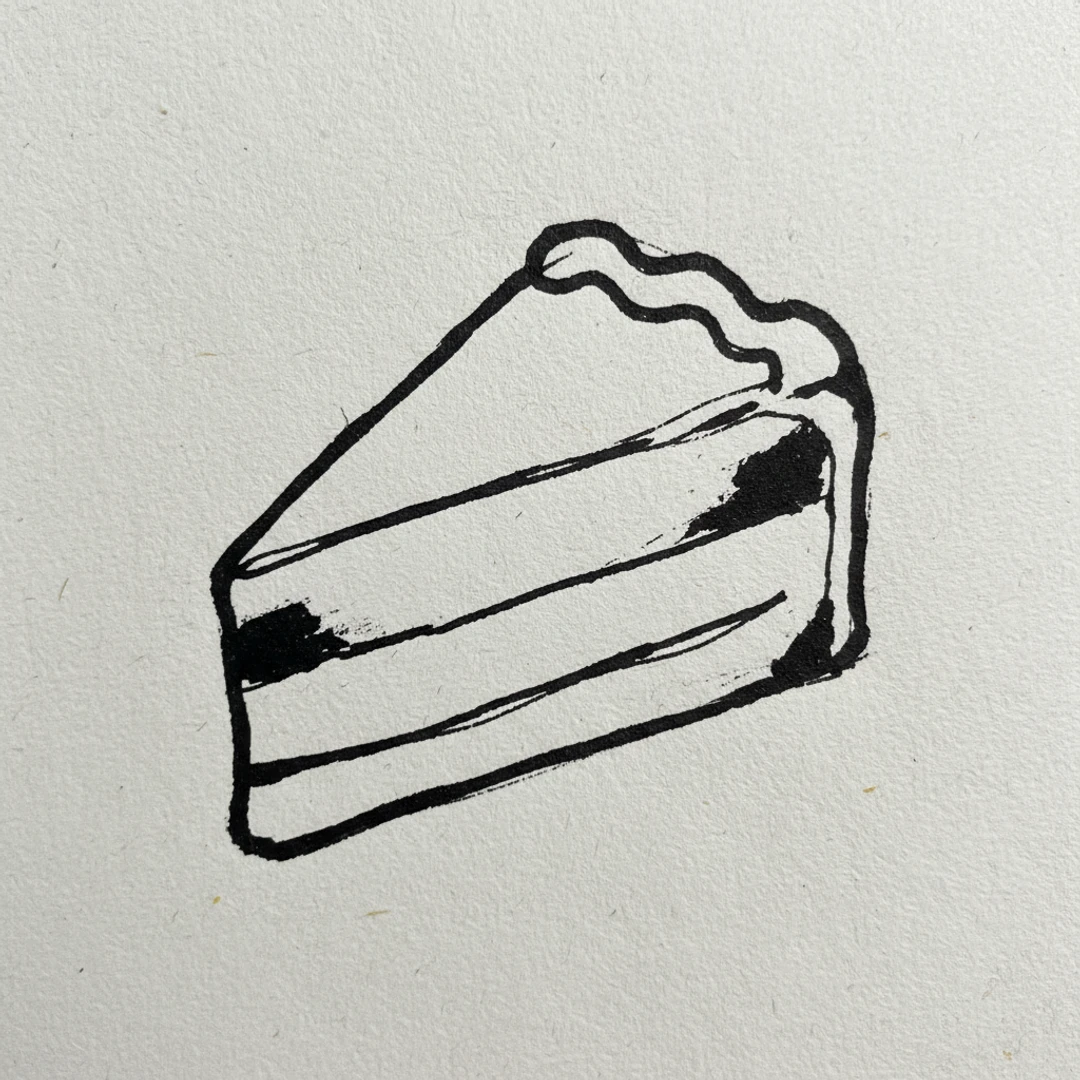 Cake Slice - easy marker drawing idea for food