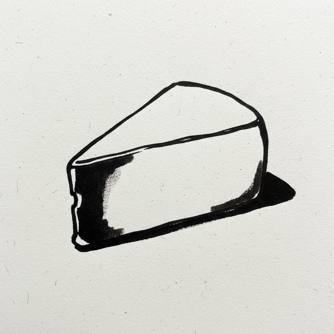 Cheese Wedge - easy marker drawing idea