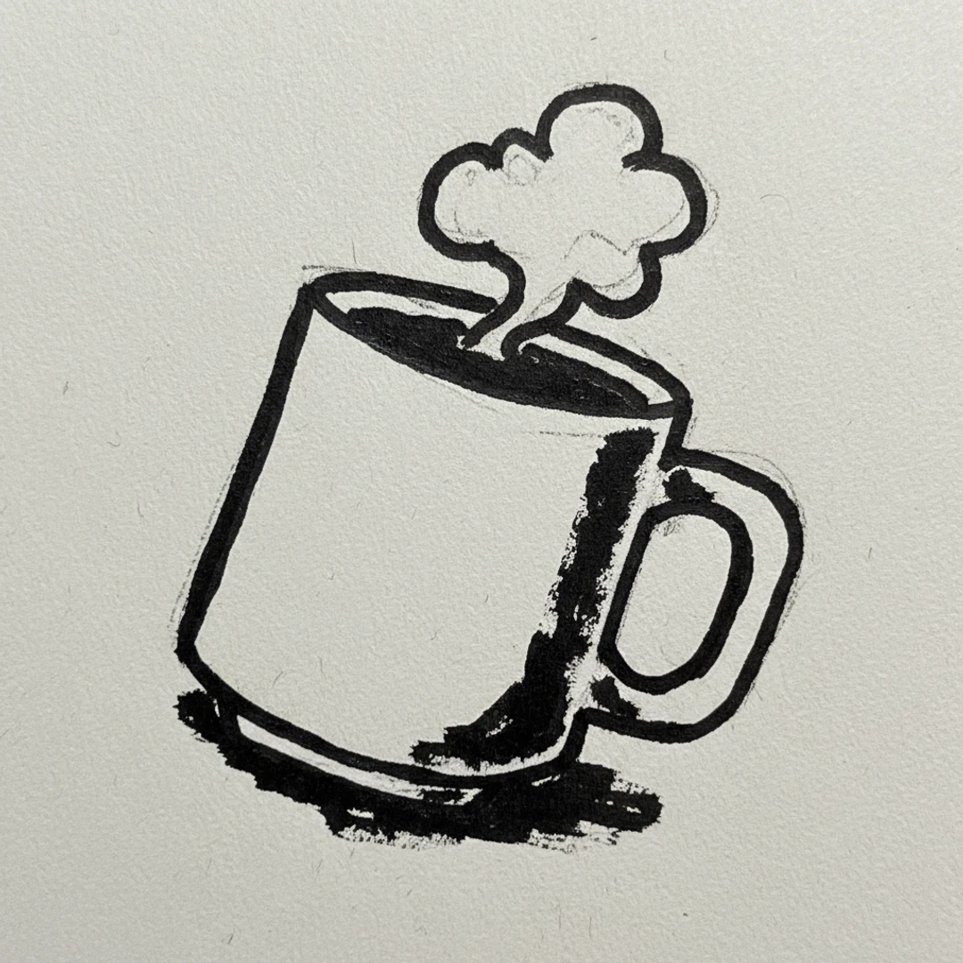 Coffee Cup with Marker Pen - easy marker drawing idea
