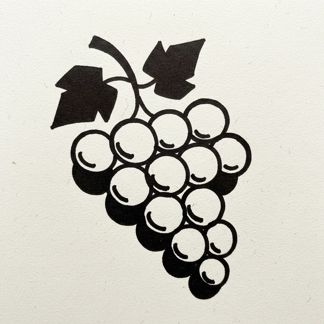 Grapes - easy marker drawing idea