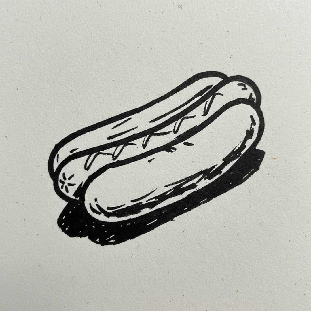 Hotdog - easy marker drawing idea