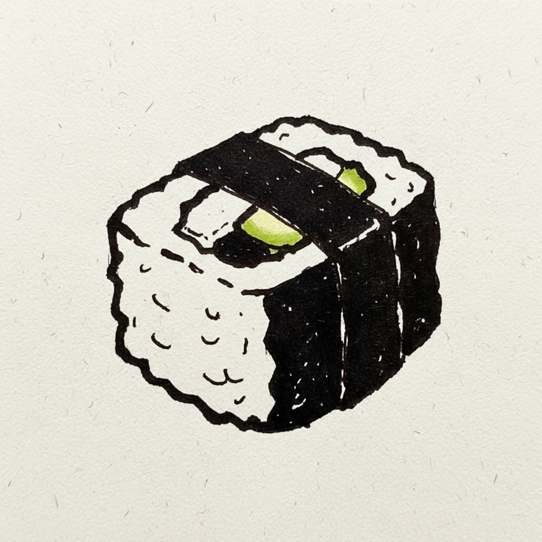 Sushi - easy marker drawing idea