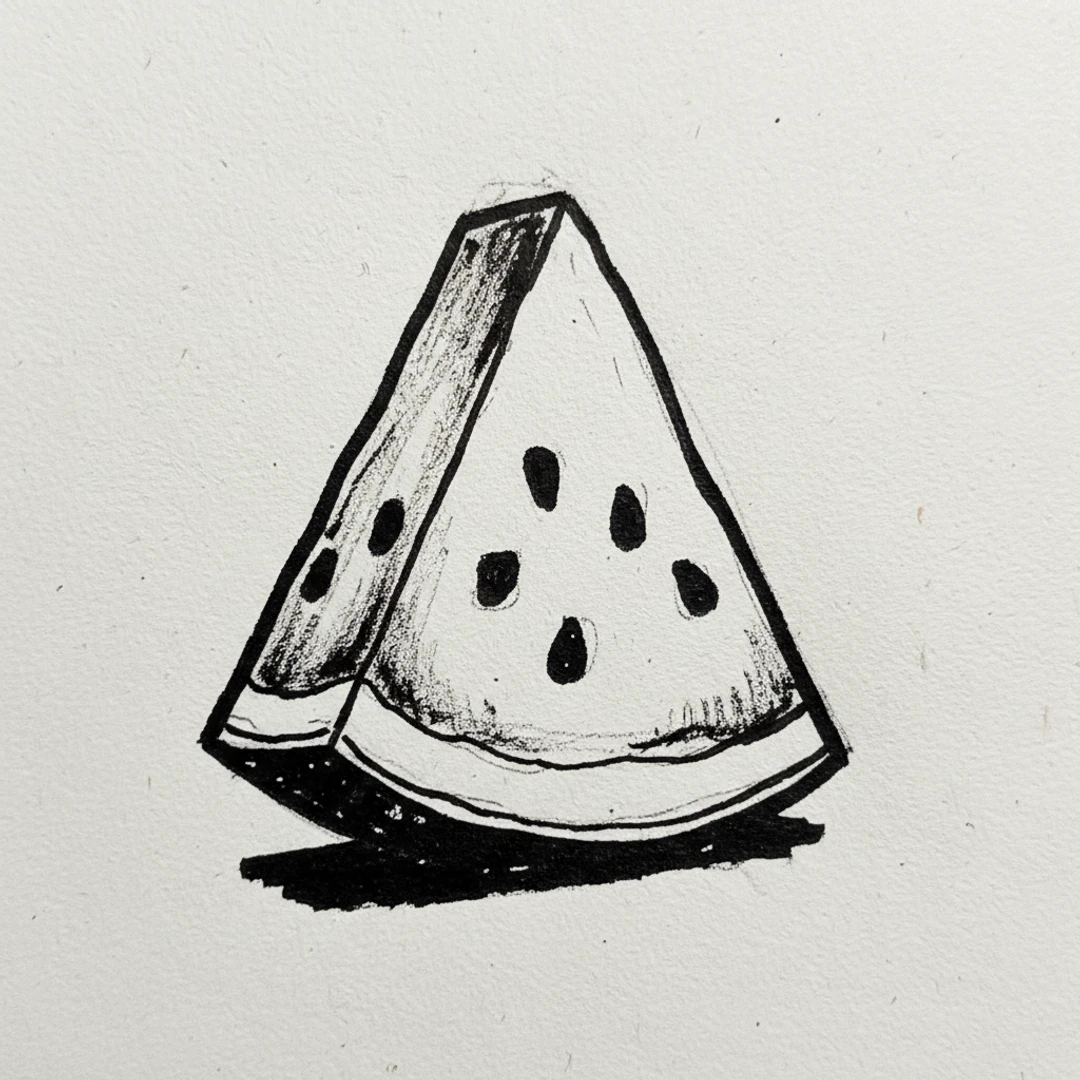 Watermelon Slice - easy marker drawing idea