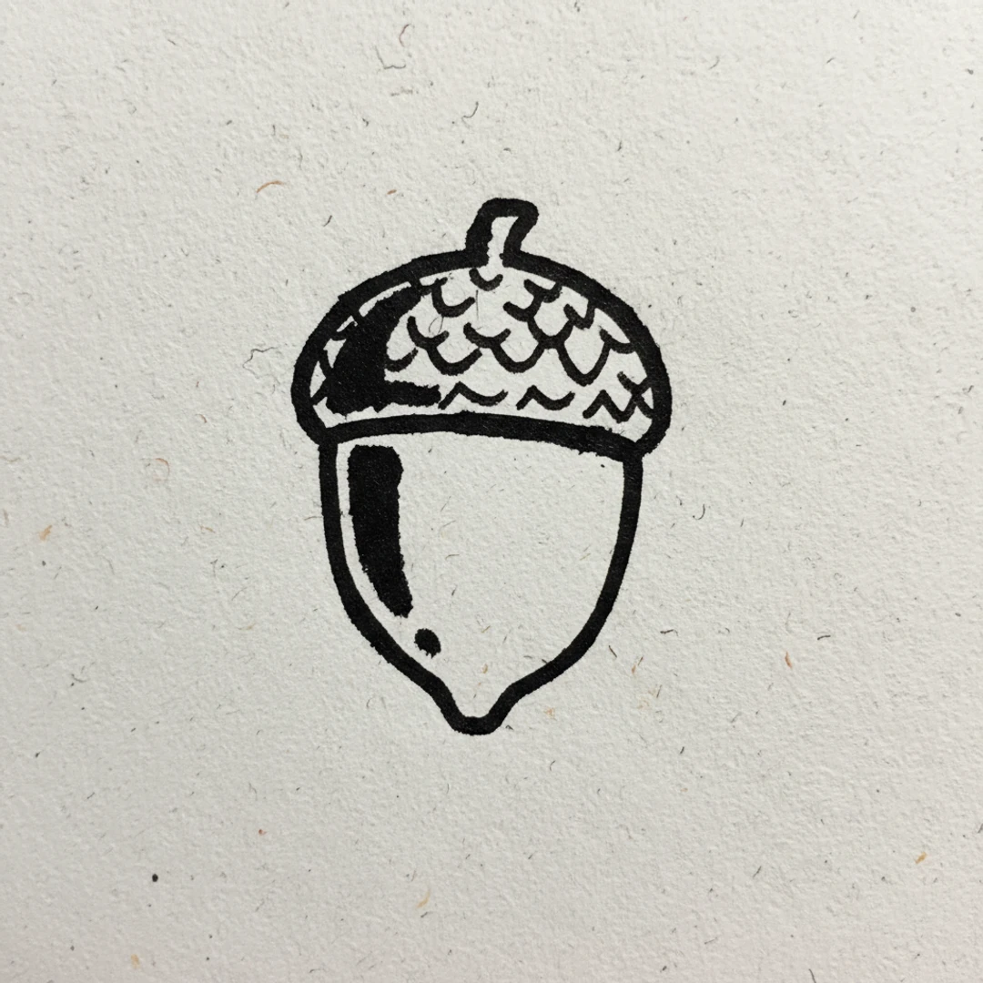 Acorn with Marker Pen - easy marker drawing idea
