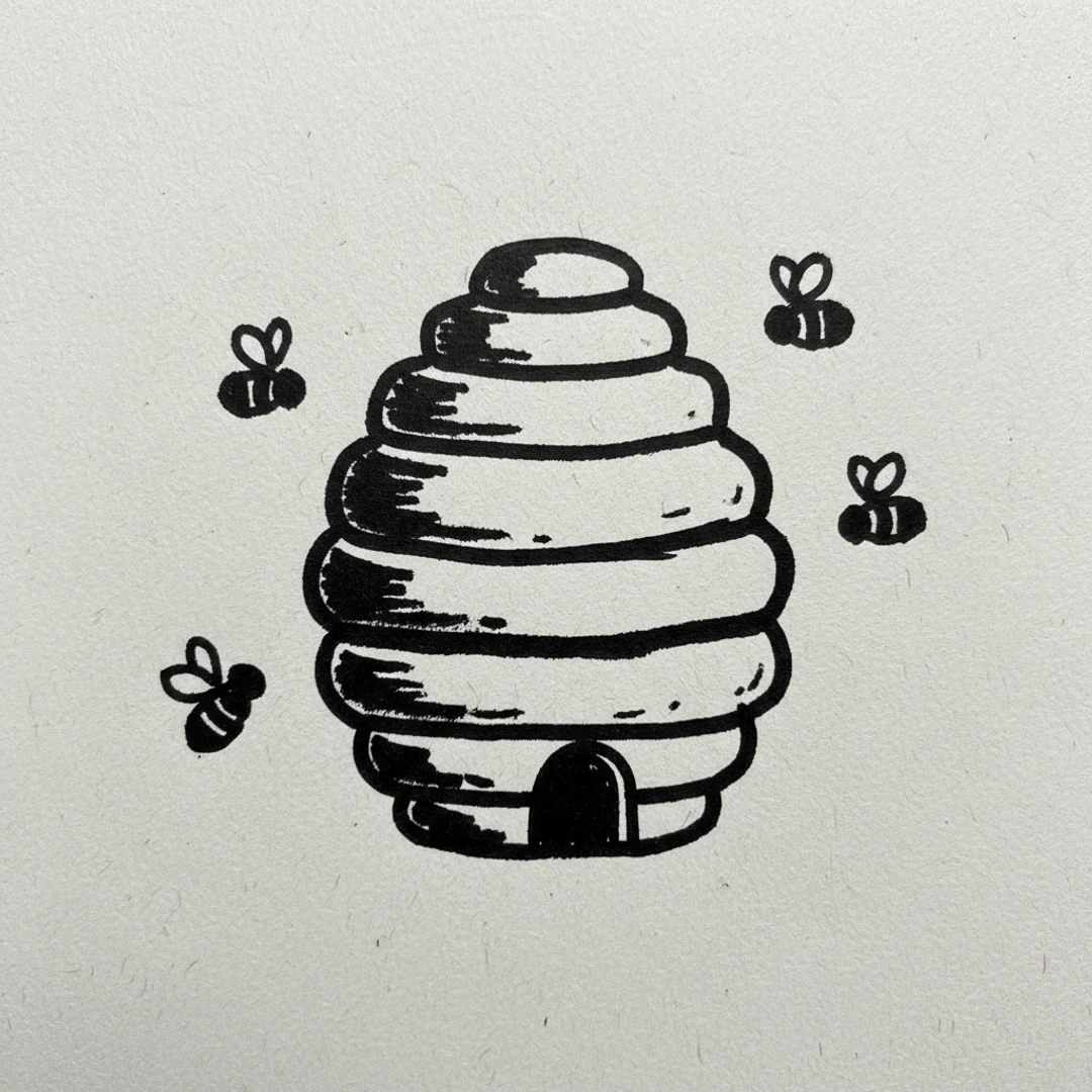 Beehive - easy marker drawing idea