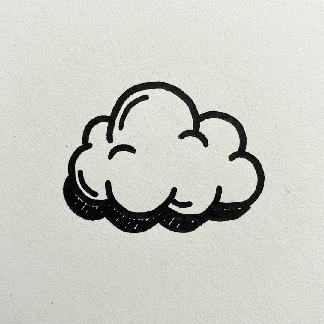 Cloud with Marker Pen - easy marker drawing idea