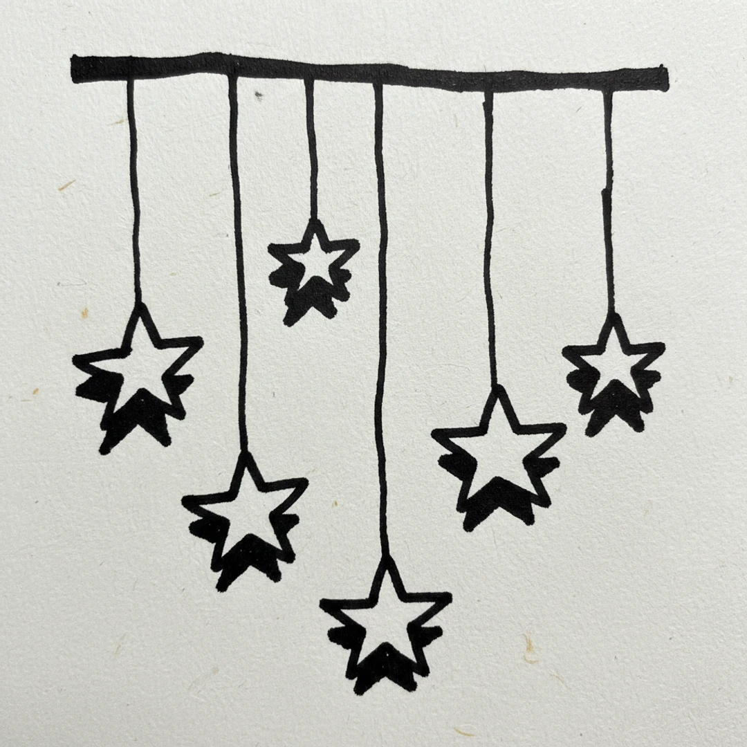 Hanging Stars - easy marker drawing idea