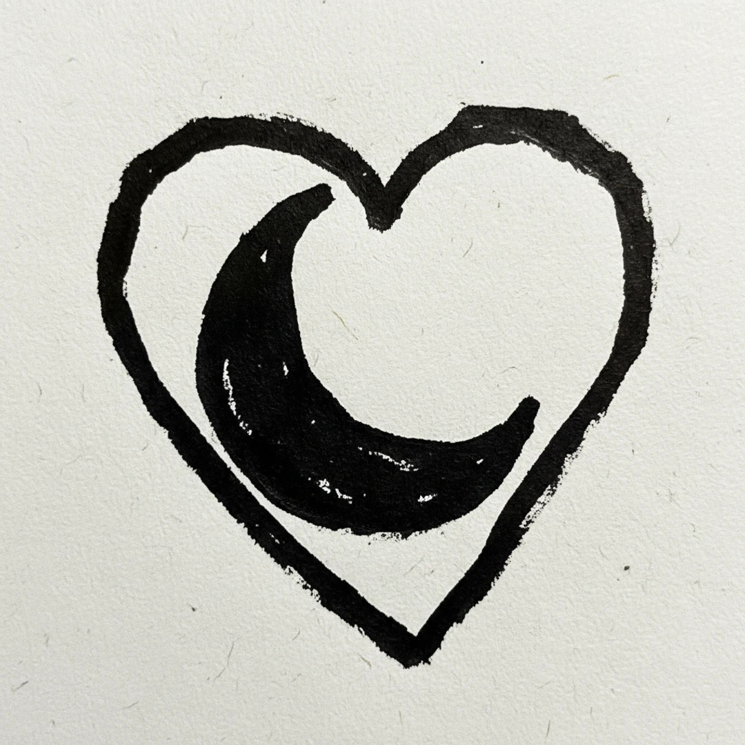 Moon in Heart - easy sketch drawing idea