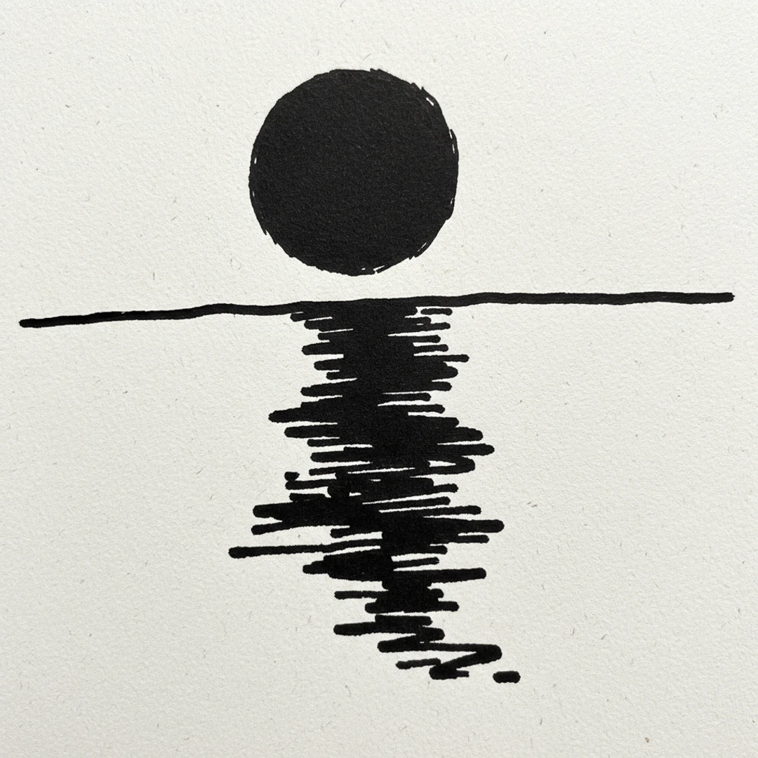 Ocean Moon - easy sketch drawing idea