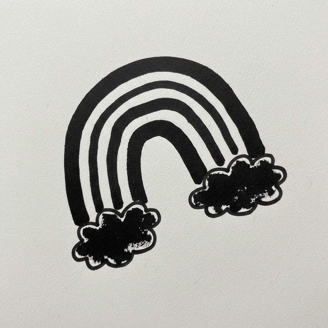 Rainbow with Marker Pen - easy marker drawing idea