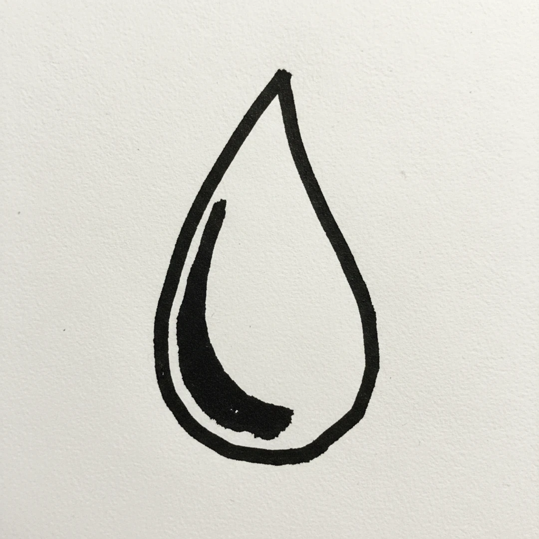 Raindrop with Marker Pen - easy marker drawing idea