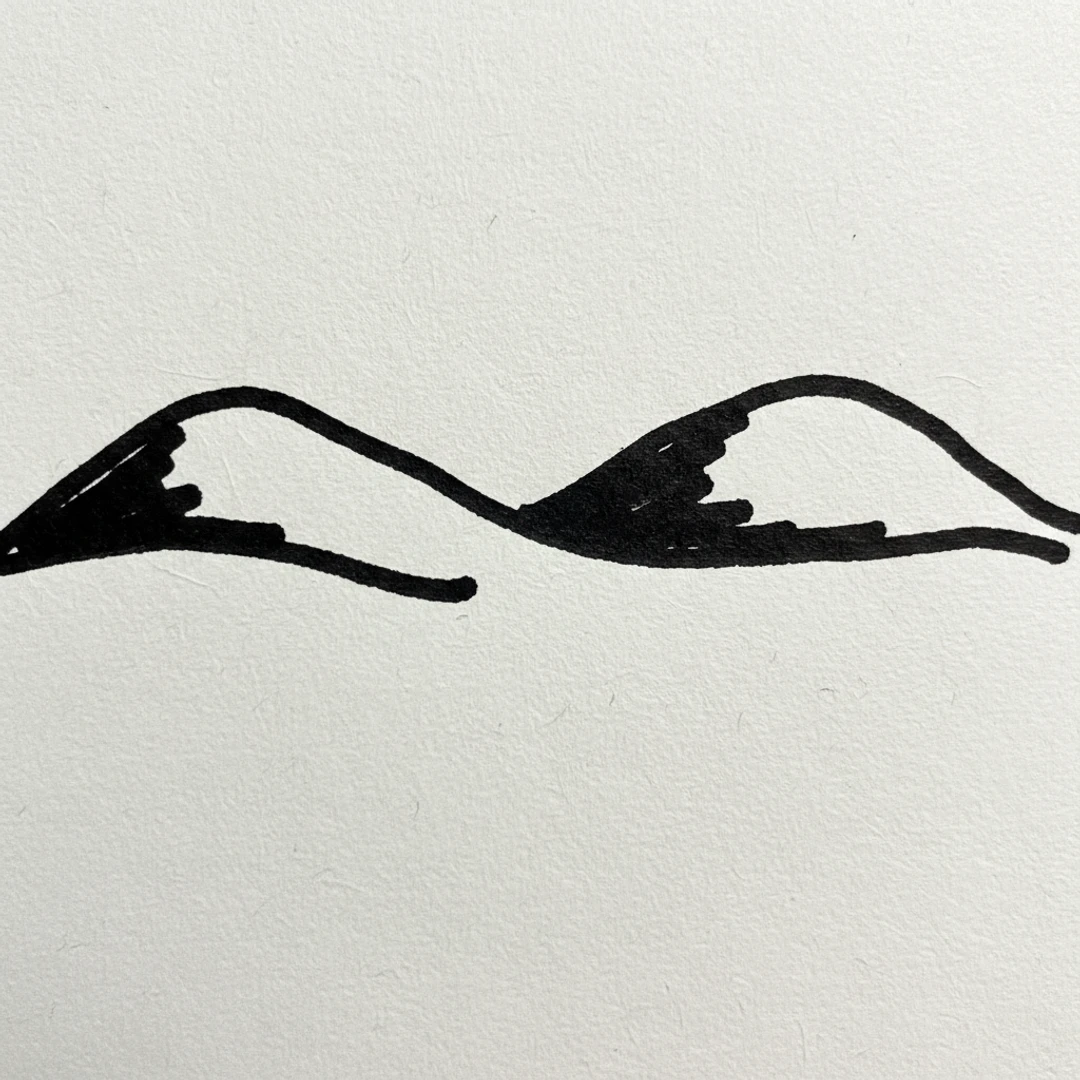 Rolling Hills with Marker Pen - easy marker drawing idea