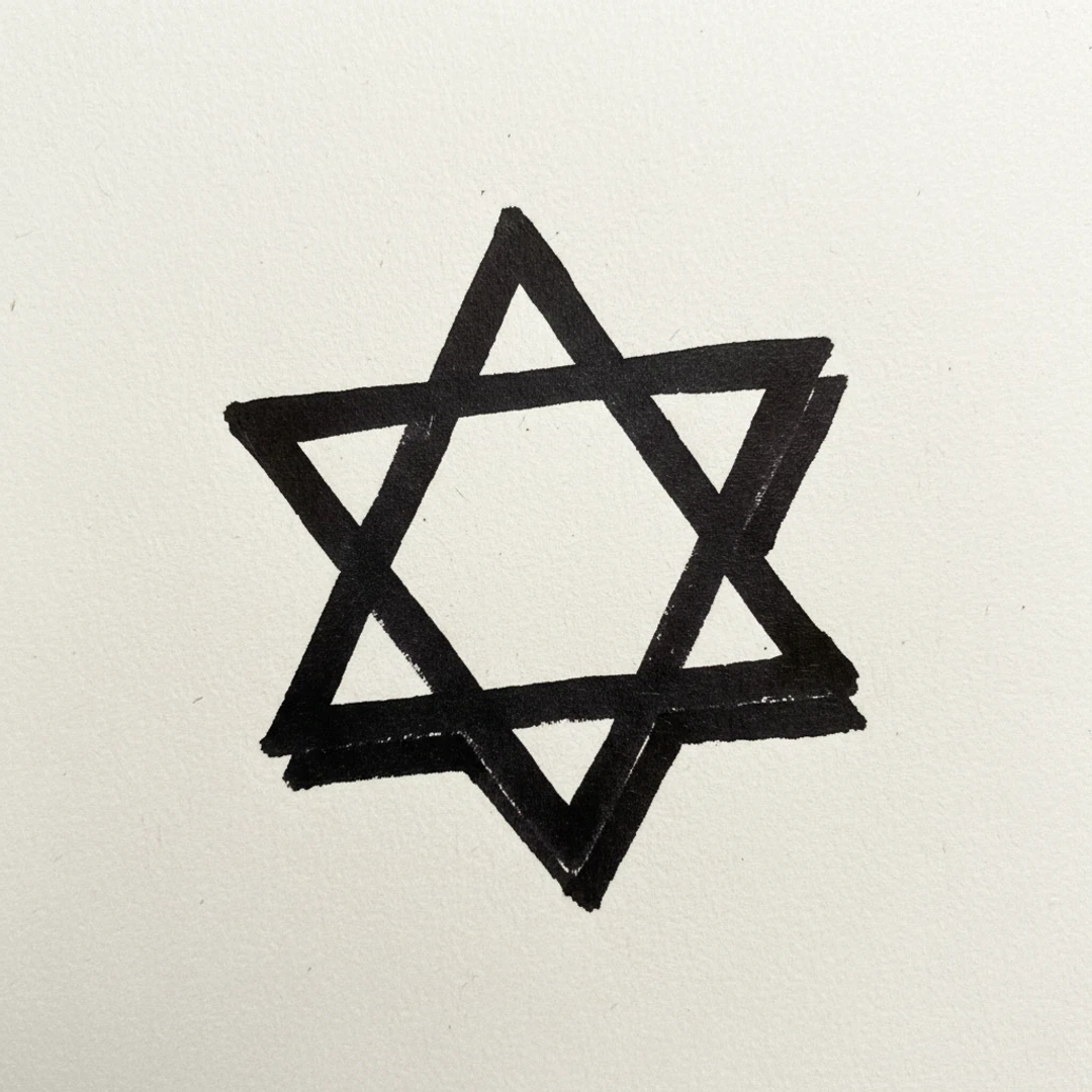 Six-Pointed Star - easy marker drawing idea for nature