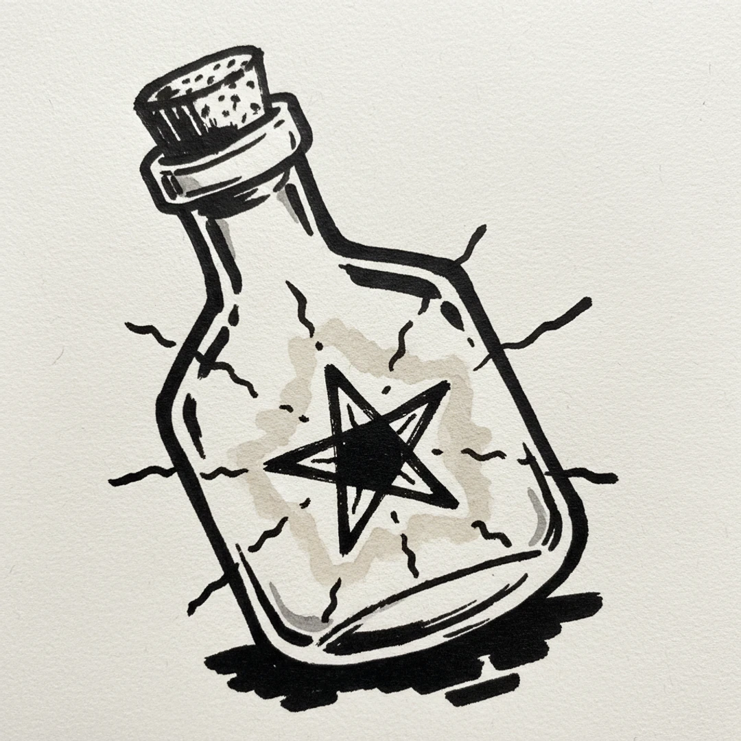 Star in a Bottle - easy marker drawing idea