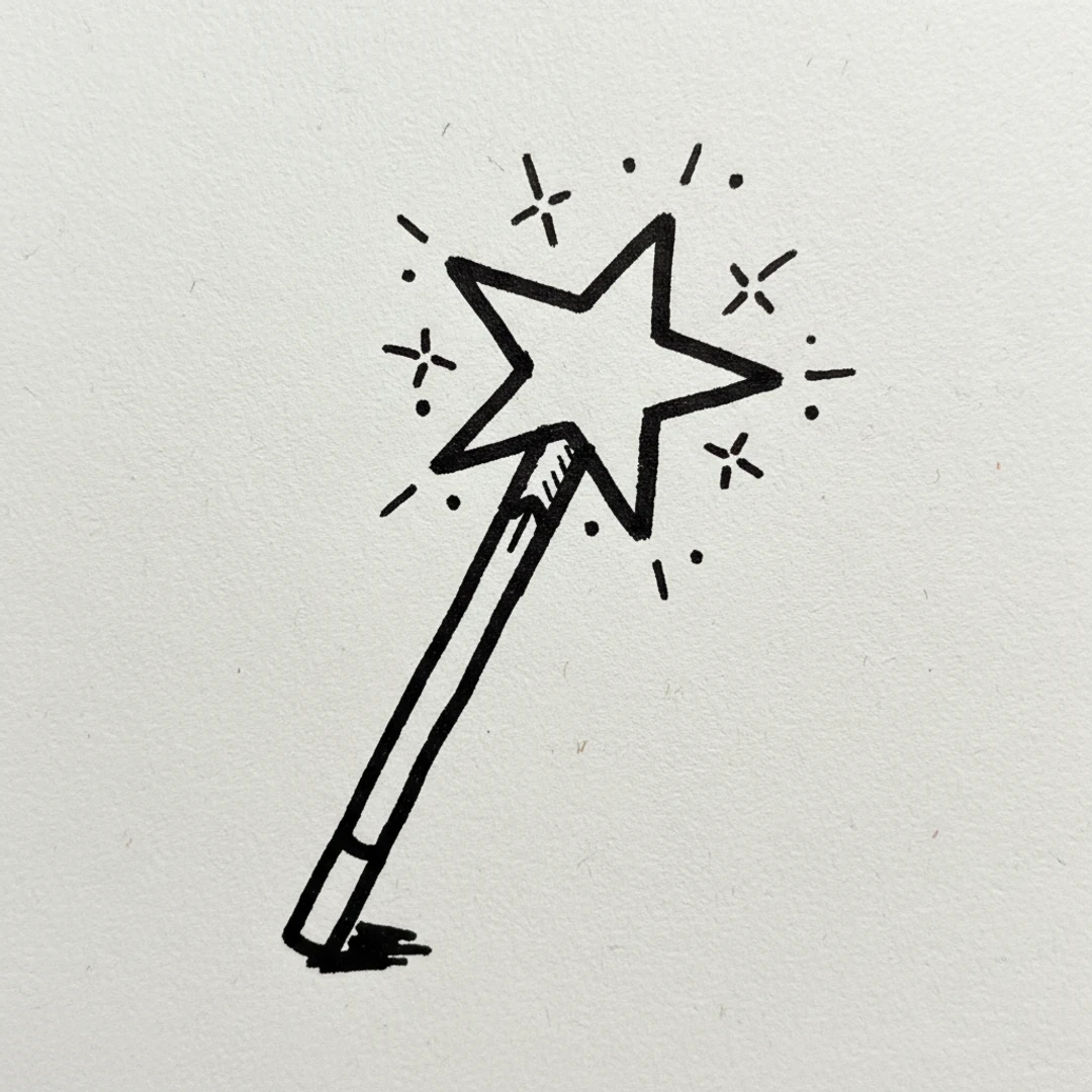 Star Wand - easy marker drawing idea
