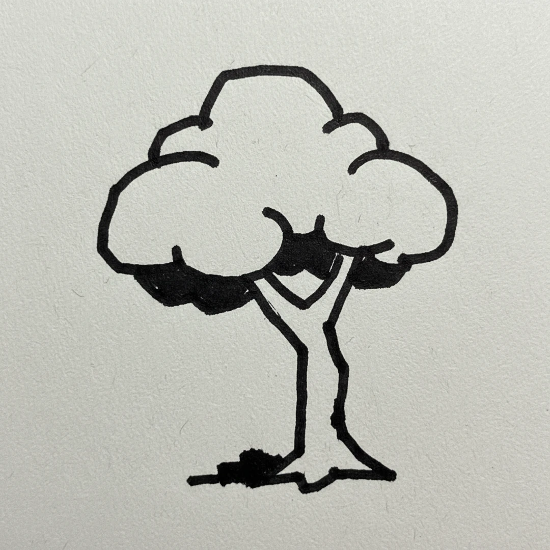 Tree with Marker Pen - easy marker drawing idea
