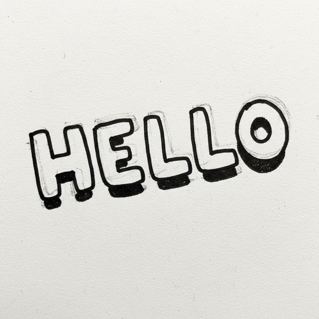 Bubble Letters with Marker Pen - easy marker drawing idea