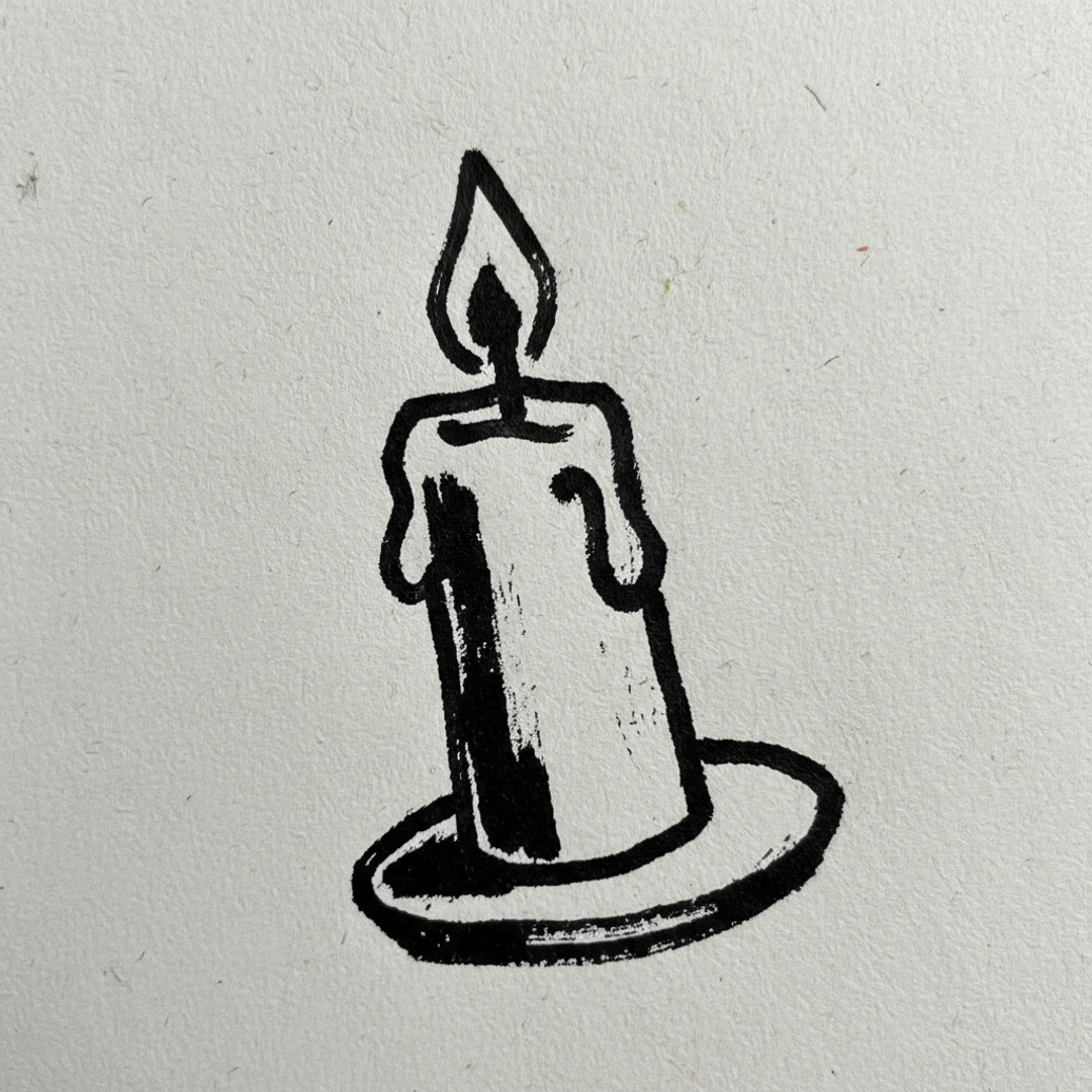 Candle with Marker Pen - easy marker drawing idea