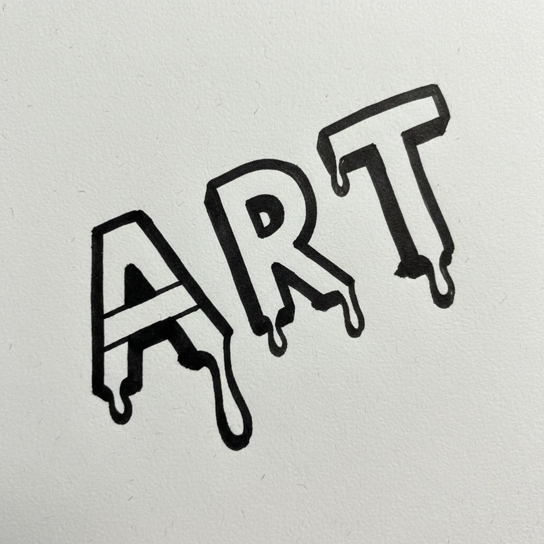 Dripping Letters with Marker Pen - easy marker drawing idea