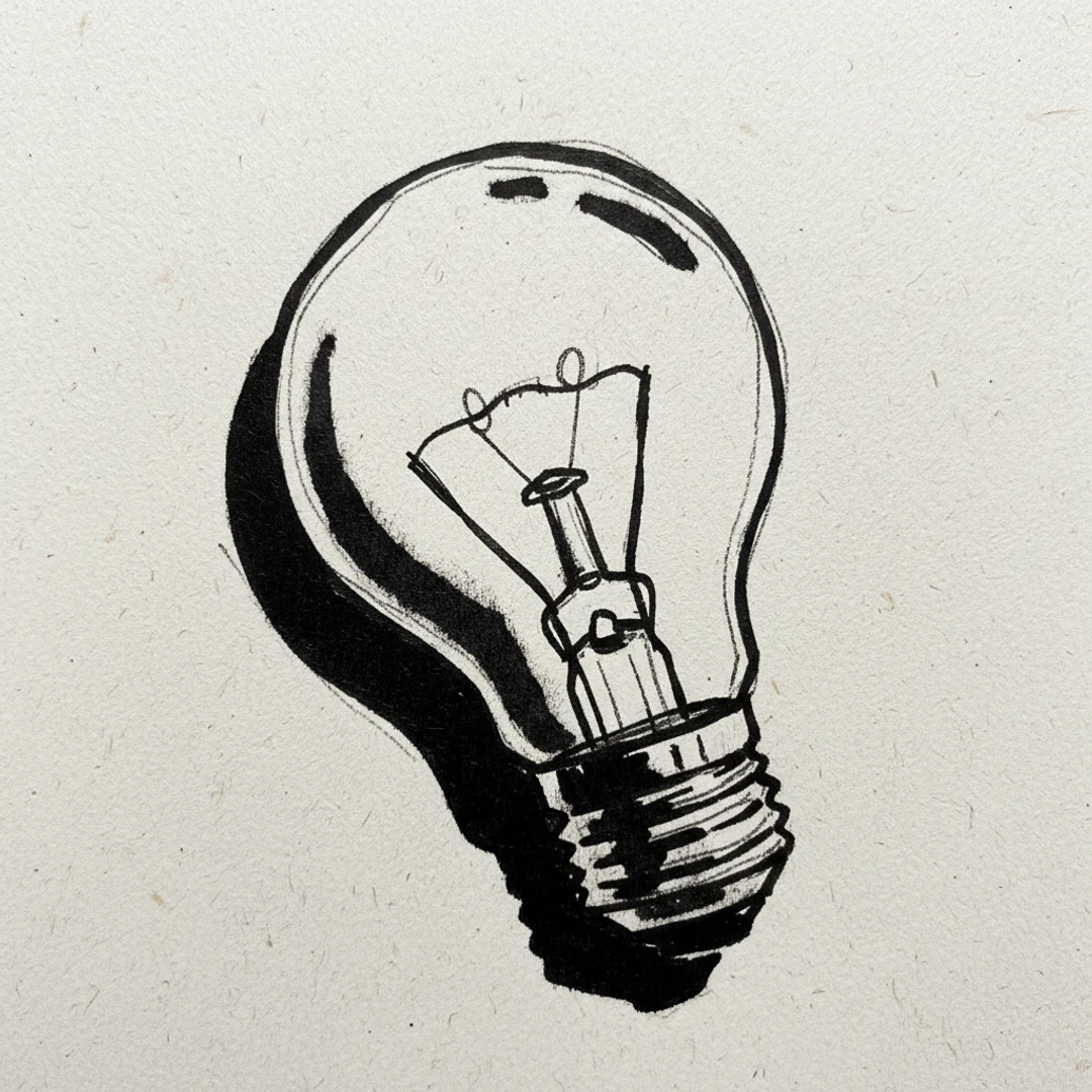 Lightbulb with Marker Pen - easy marker drawing idea