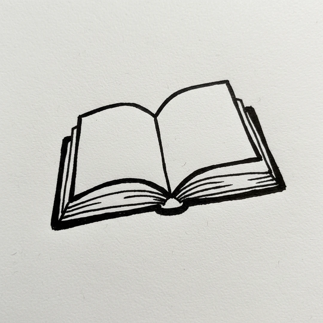 Open Book with Marker Pen - easy marker drawing idea