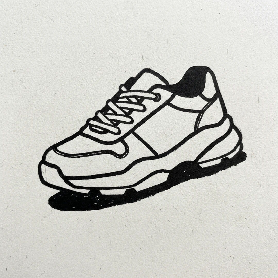 Sneaker with Marker Pen - easy marker drawing idea