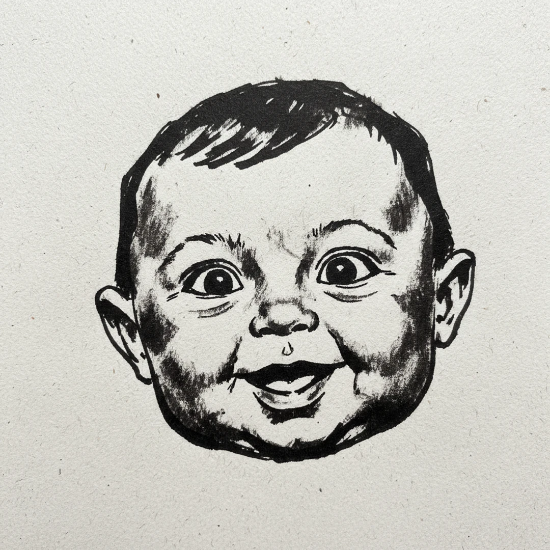 Baby Face - easy marker drawing idea
