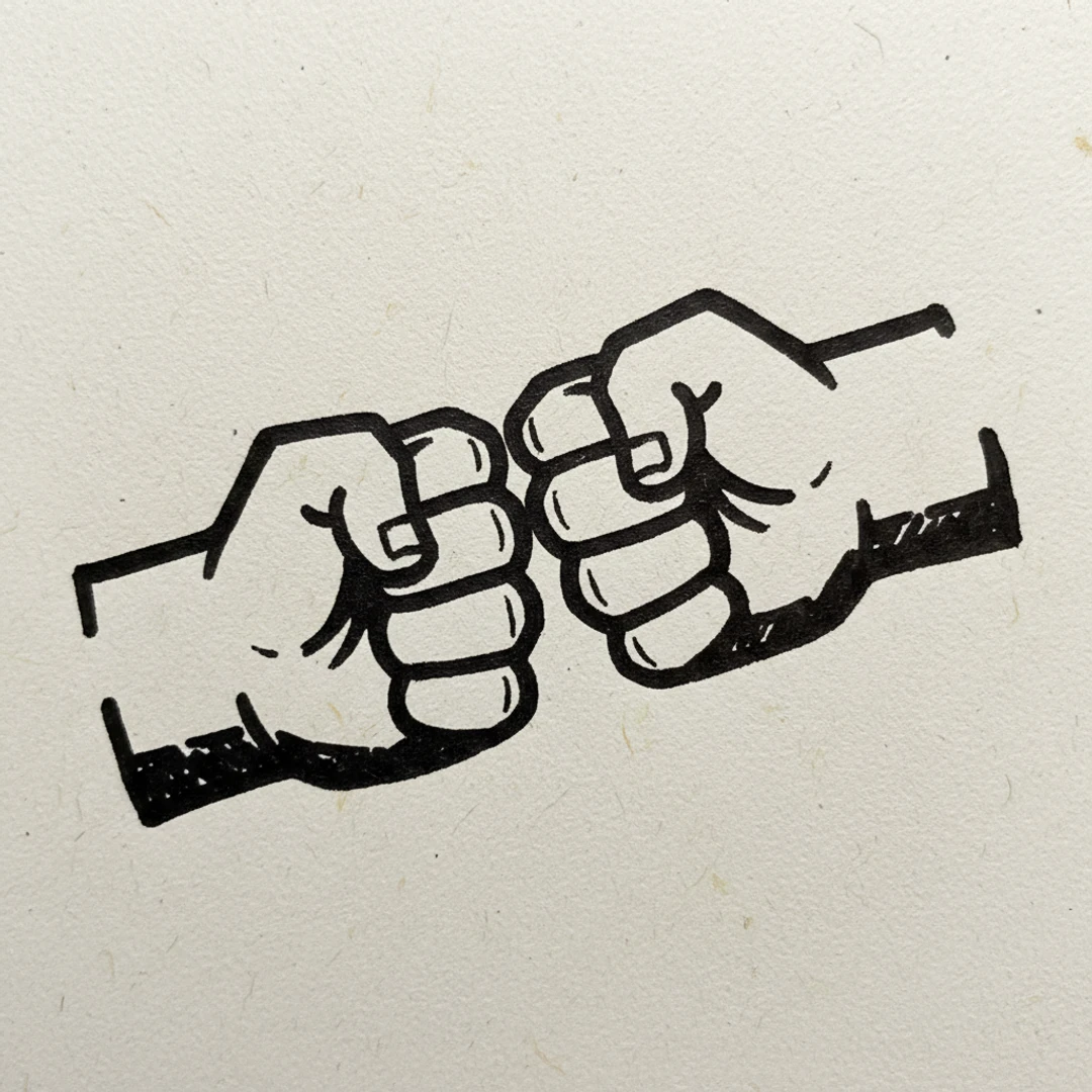 Fist Bump - easy marker drawing idea