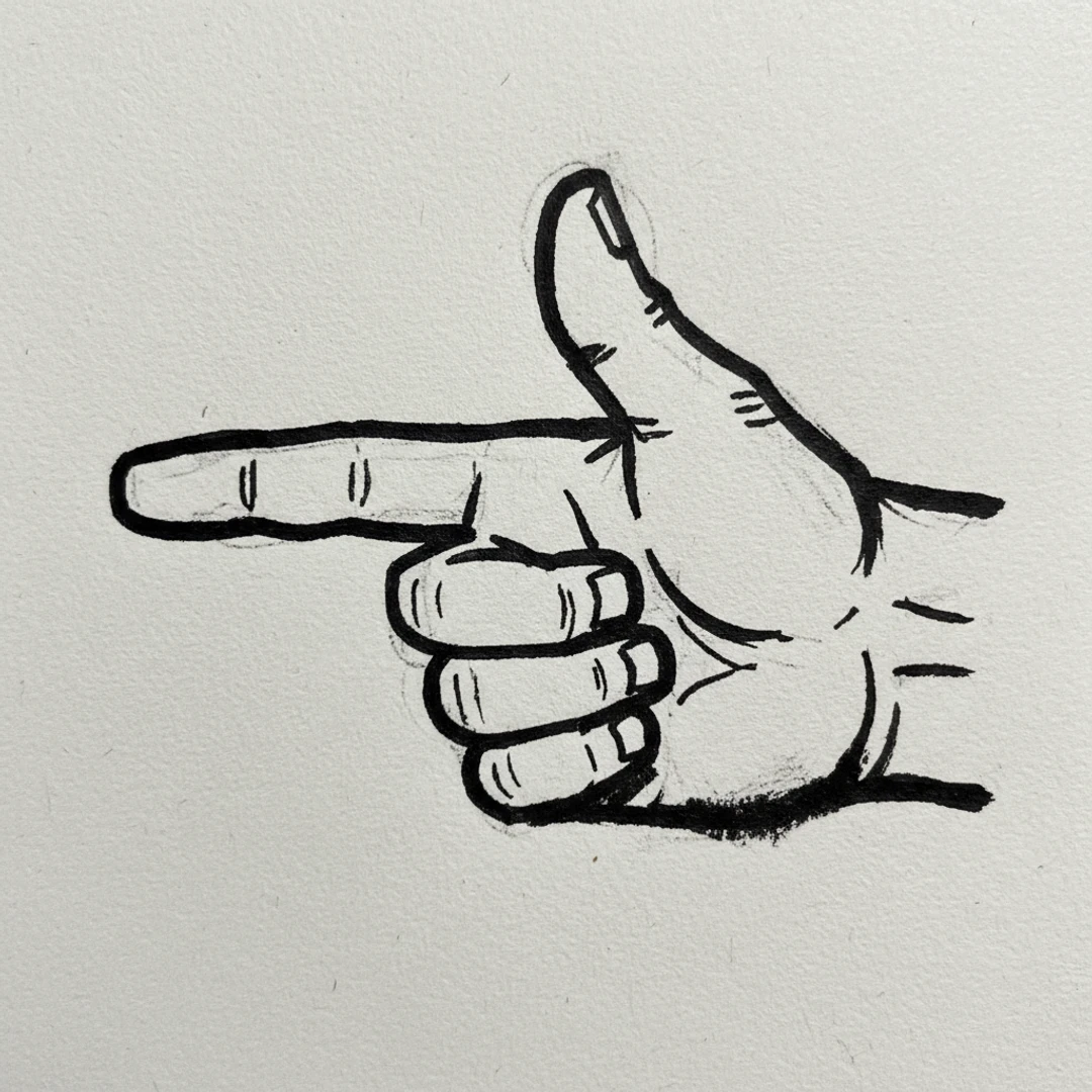 Pointing Finger - easy marker drawing idea