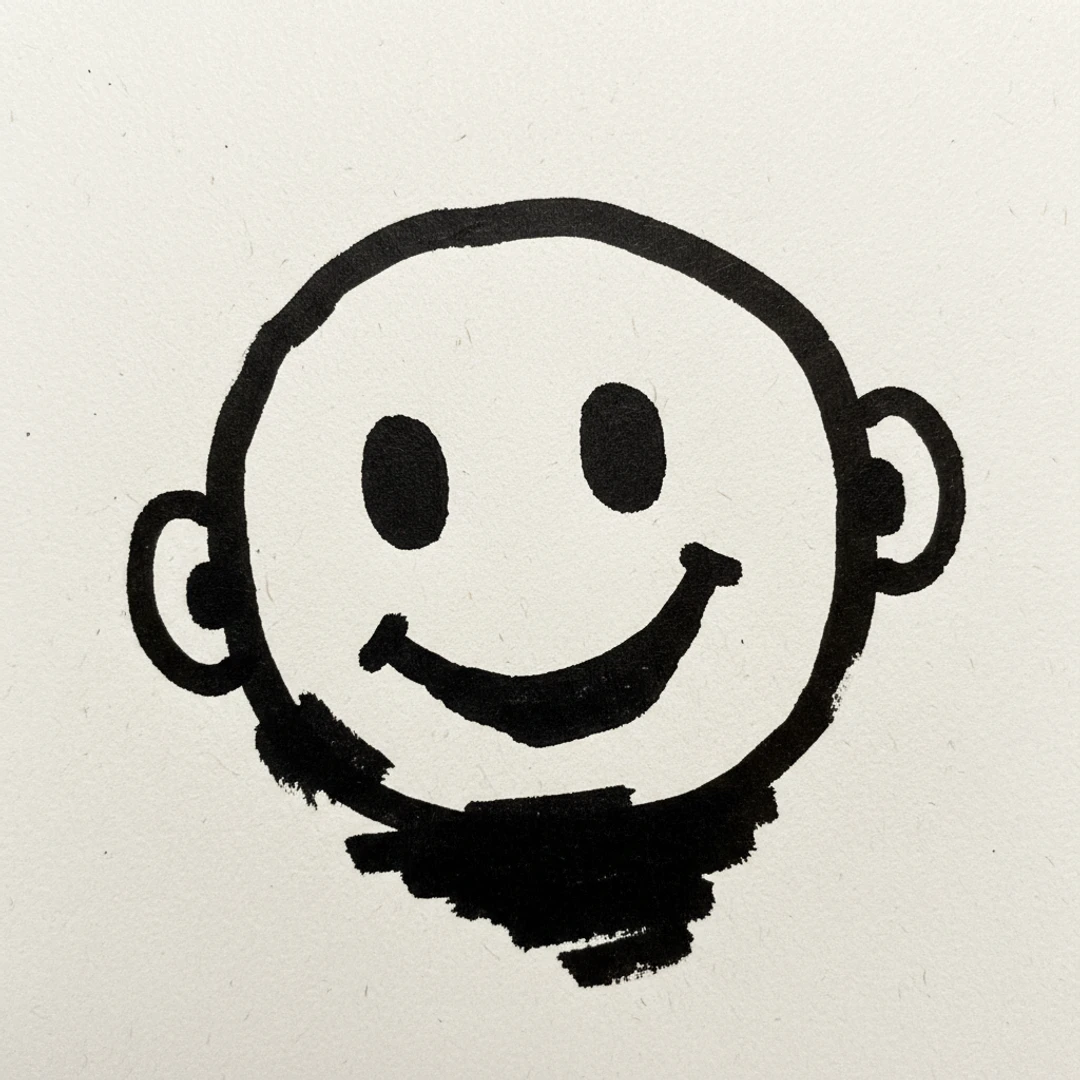 Smiling Face - easy marker drawing idea