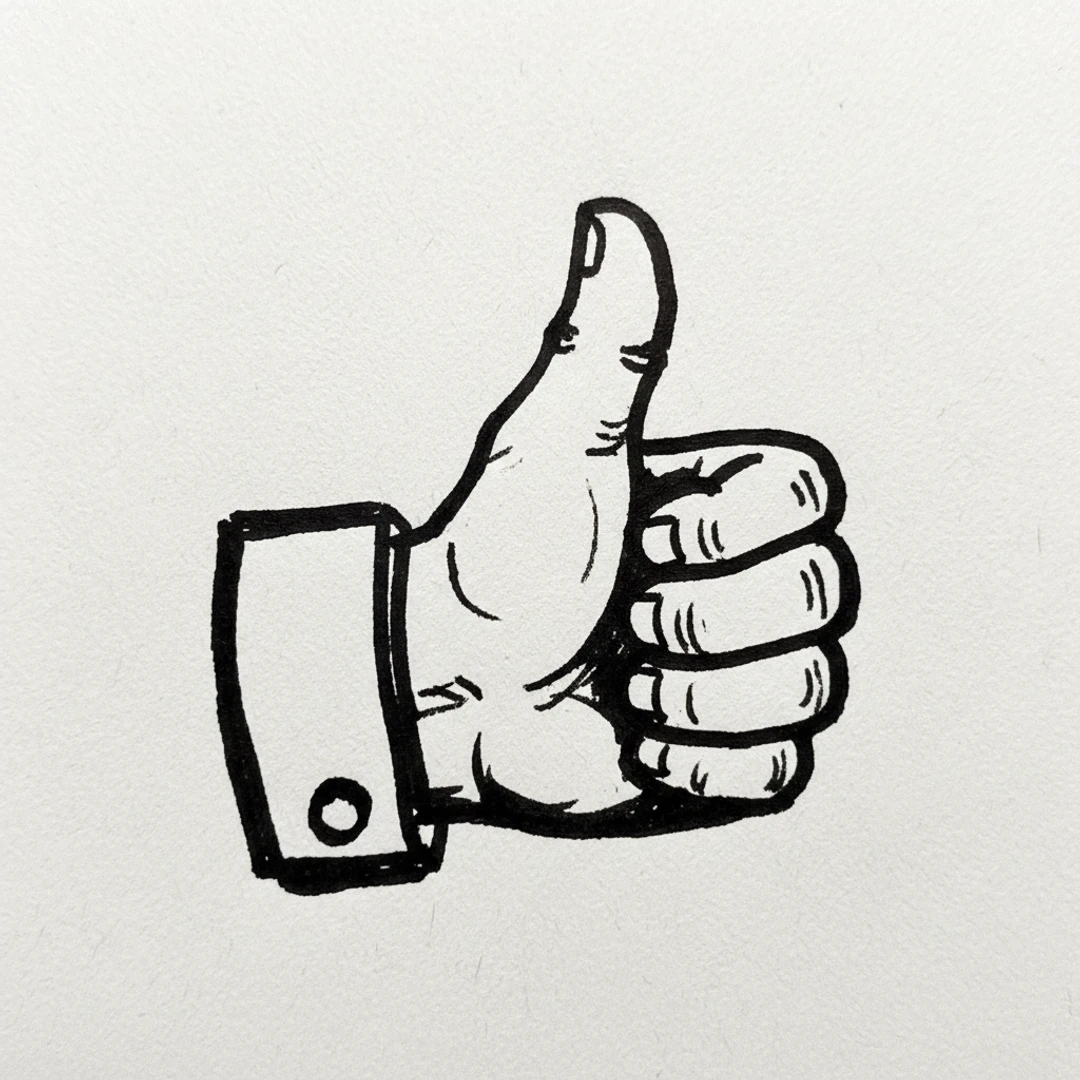Thumbs Up - easy marker drawing idea