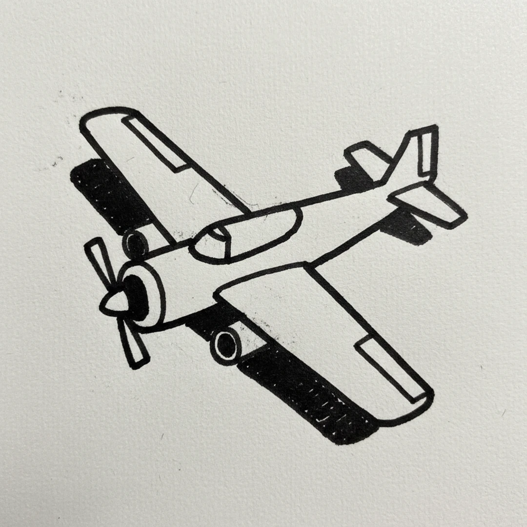 Airplane - easy marker drawing idea