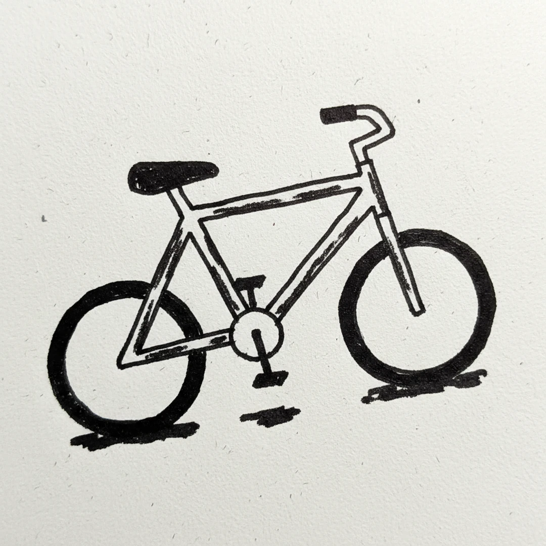 Bicycle - easy marker drawing idea