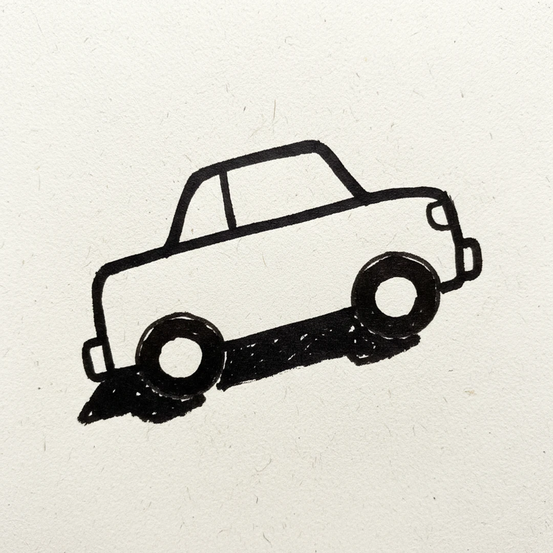 Car - easy marker drawing idea
