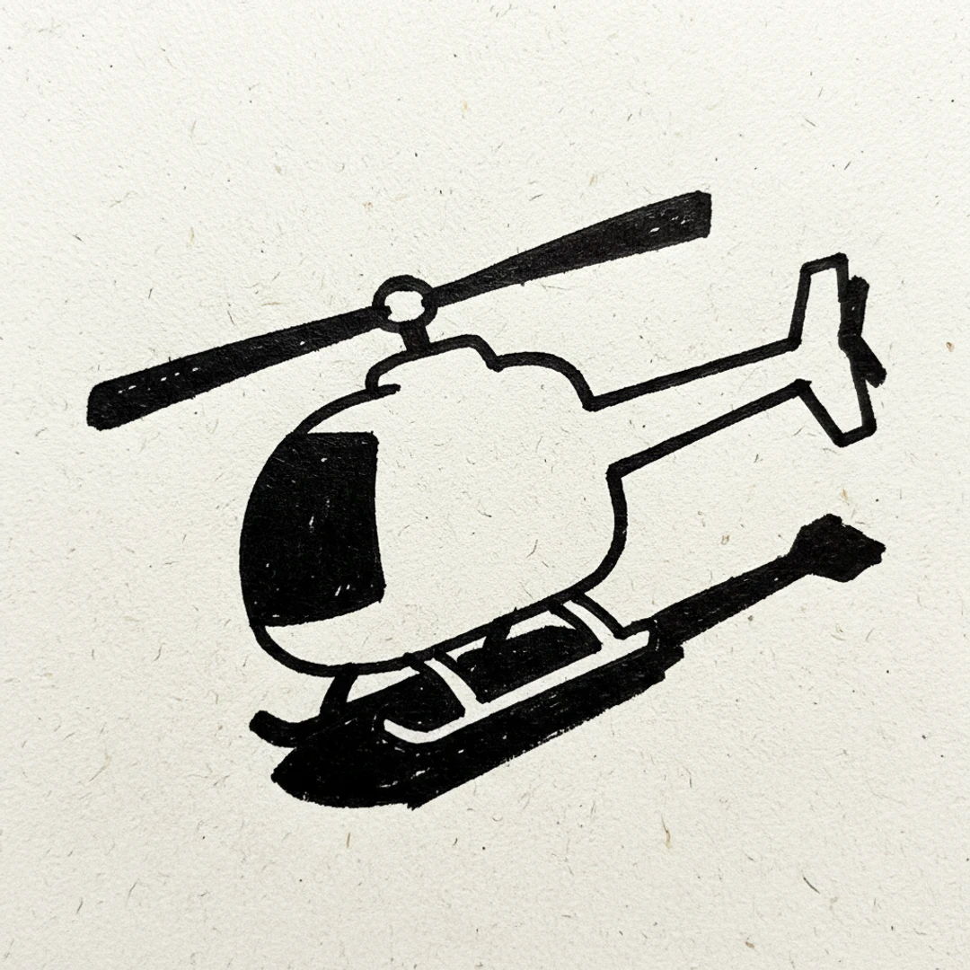 Helicopter - easy marker drawing idea