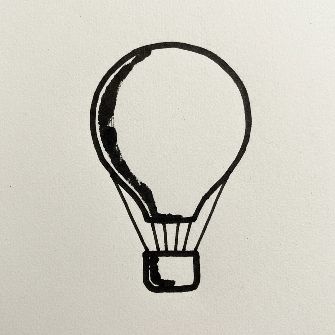 Hot Air Balloon - easy marker drawing idea