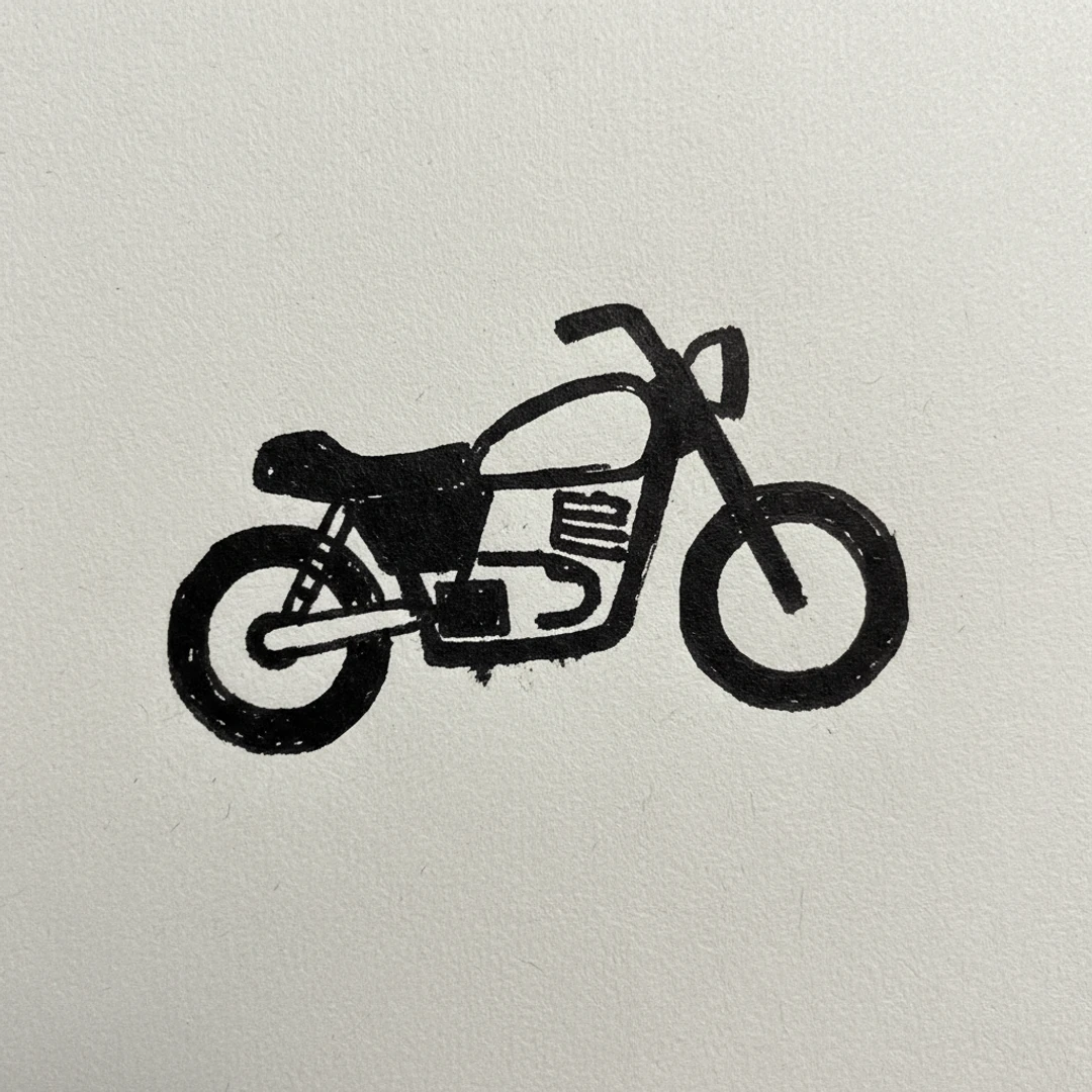 Motorcycle - easy marker drawing idea