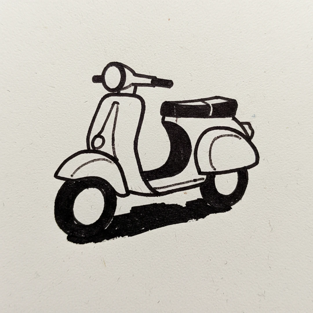 Scooter - easy marker drawing idea