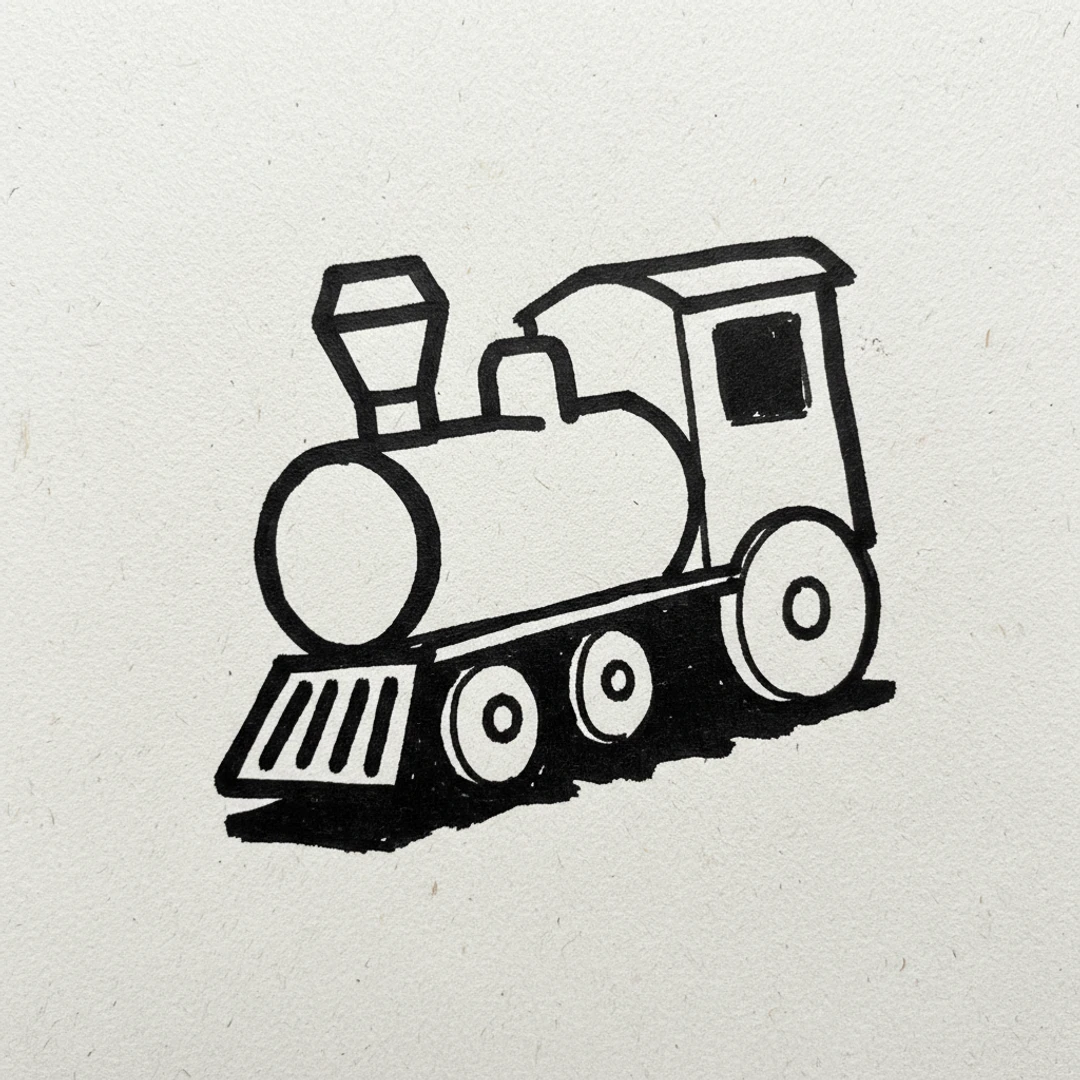 Train - easy marker drawing idea