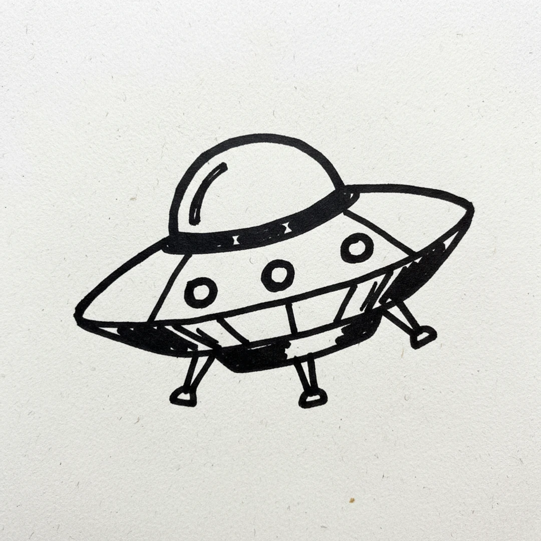 UFO - easy marker drawing idea